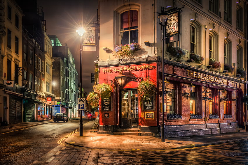 The Glassblower, 거리, 런던, 술집, 유리 송풍기 HD 월페이퍼