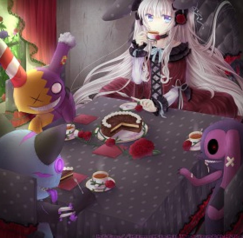 Tea Party, bunny, party, gothic, orginal, toys, tea HD wallpaper