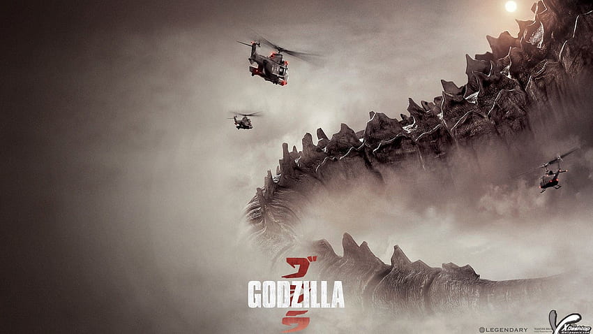 Sampul Poster Film Godzilla 2014 Wallpaper HD