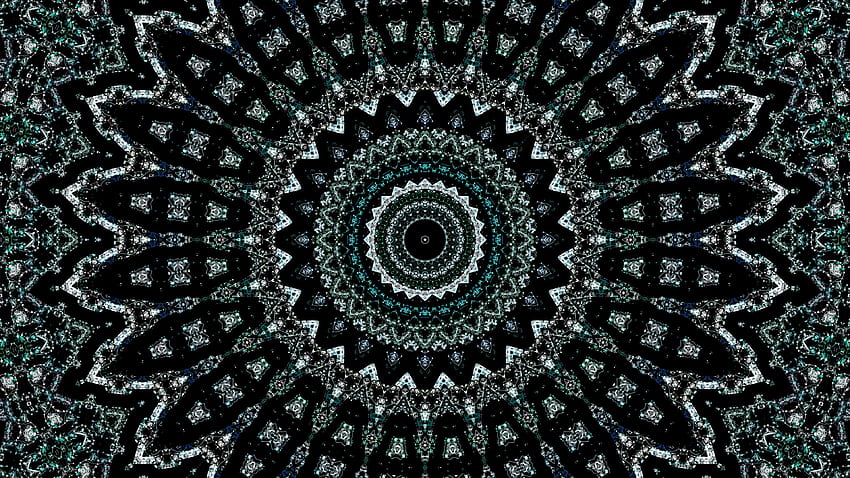 Blue Black Circles Fractal Pattern Abstraction Abstract HD wallpaper
