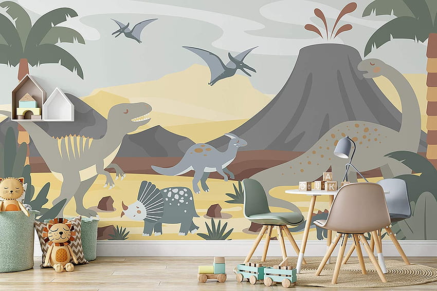 ซื้อ Murwall Kids for Boys Dinosaur Wall Mural Soft Dinosaurs Wall Art for Kidsroom Childroom ออนไลน์ในอินโดนีเซีย B08HQYGNWH ไดโนเสาร์เด็ก วอลล์เปเปอร์ HD
