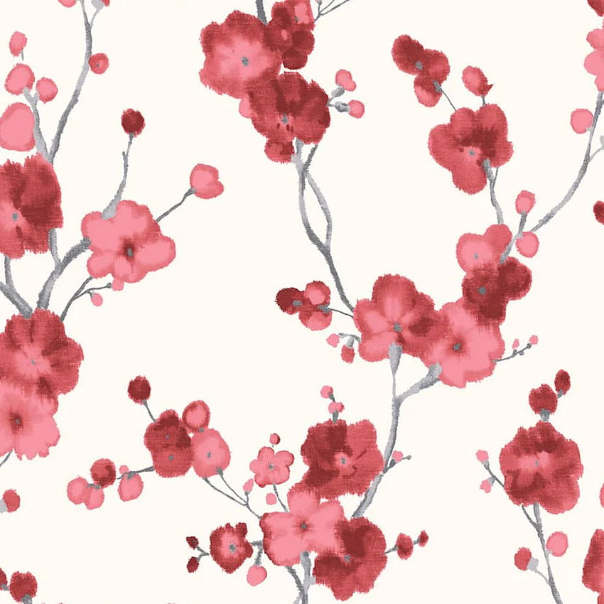 Walls Republic Watercolor Minimalist Blossoms Floral, Pink and White Aesthetic HD phone wallpaper