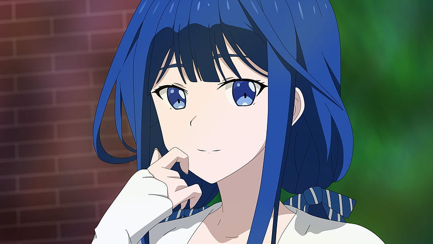 aki adagaki, cute, anime girl, blue HD wallpaper