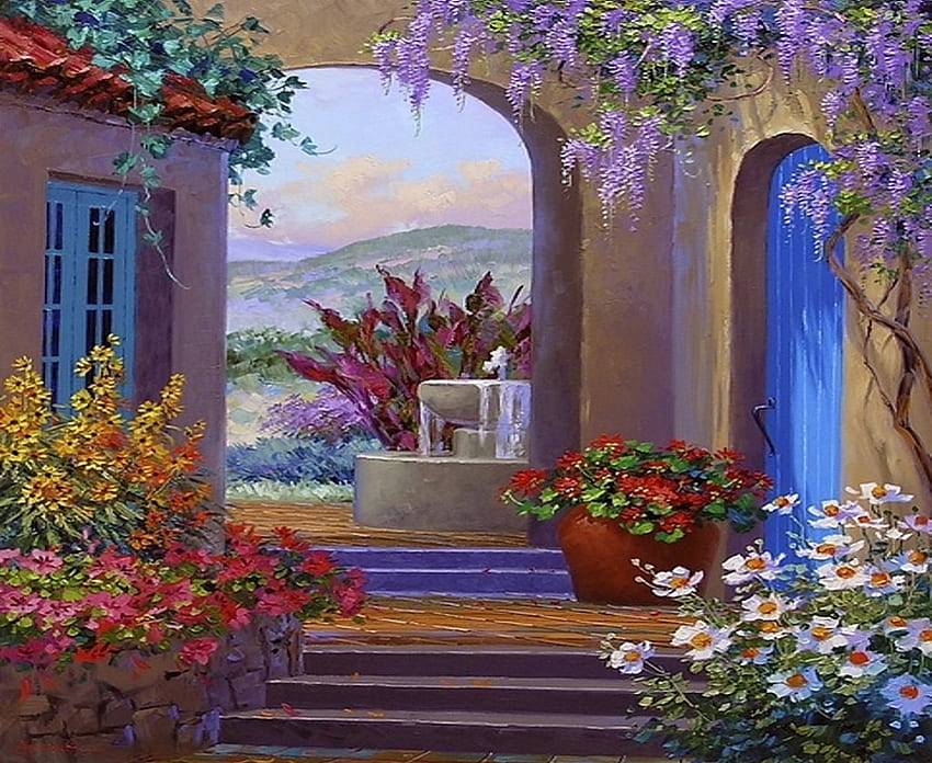 Güzel yer, renk, yer, ev, güzel, bahar, manzara, çiçekler, ihtişam, sevimli HD duvar kağıdı