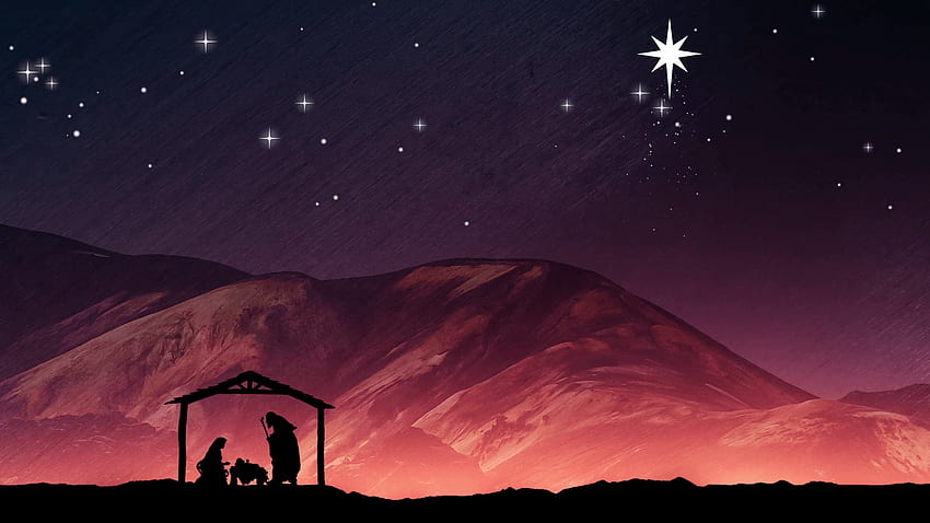 Fond de la Nativité de Noël. Marie, Joseph et l'Enfant Jésus dans A, Nativité de Jésus Fond d'écran HD