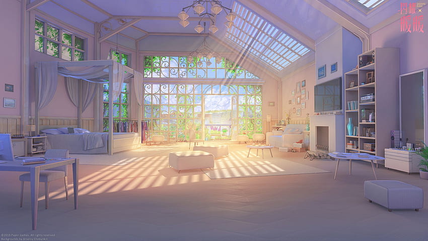Estetyczny pokój anime, pokój dla graczy anime Tapeta HD