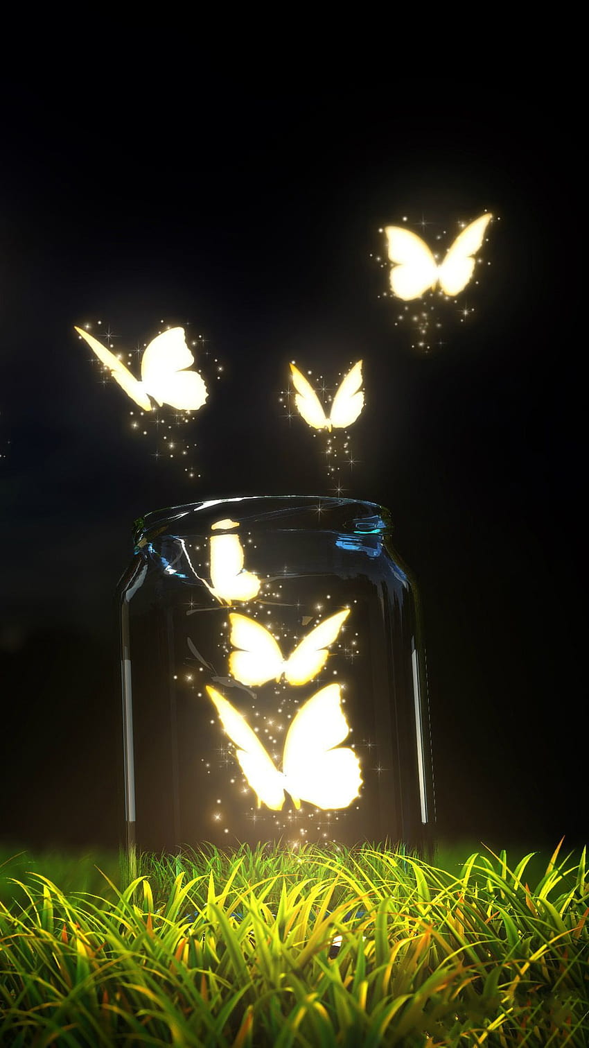 Fantasy Butterfly Jar HD тапет за телефон