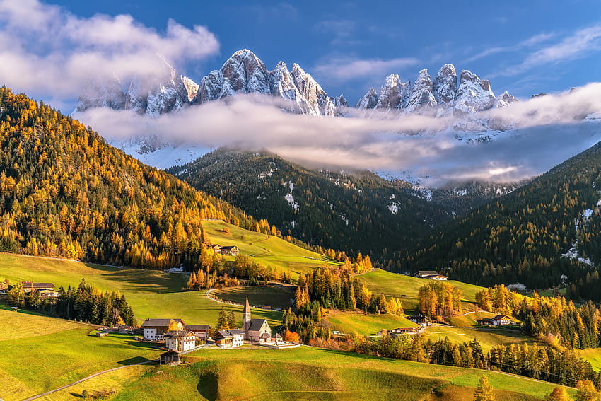 Dolomite-Alps โดโลไมต์ ธรรมชาติ เทือกเขาแอลป์ หุบเขา วอลล์เปเปอร์ HD