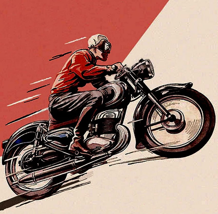 Селекция от ретро мотоциклетни плакати и скици от_ 1440×141. Ретро мотоциклетно изкуство, мотоциклетно изкуство, ретро мотоциклетни плакати, велосипедно изкуство HD тапет