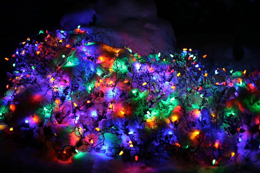 Cool Background Snowy Christmas Lights, Old Christmas Lights HD wallpaper