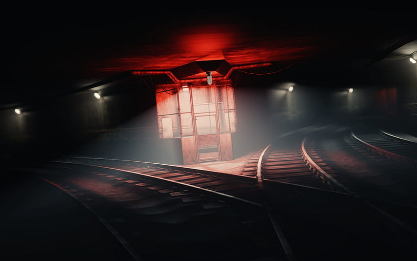 U-Bahn-Tunnelbahngleise Schiene. . 80583. AUF HD-Hintergrundbild