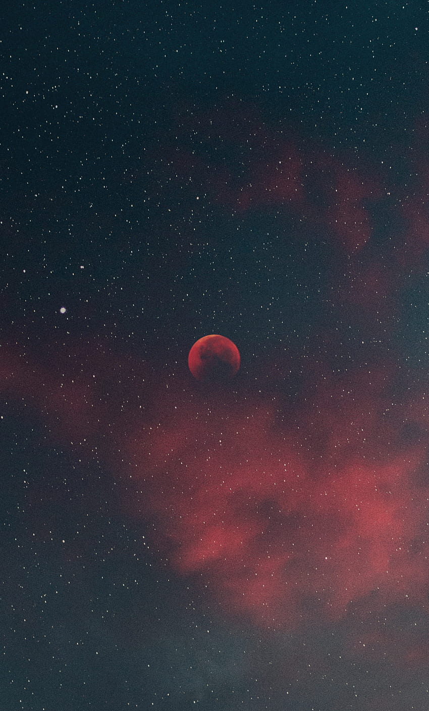 Silhouette, blood moon, starry sky, nature , , iPhone 6 Plus HD phone wallpaper