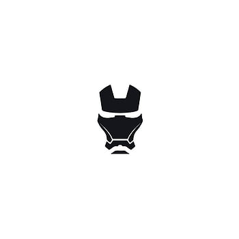 black and white iron man logo