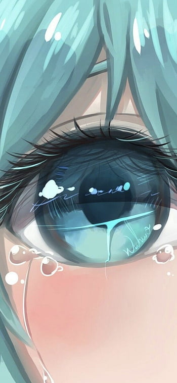sad crying eyes anime