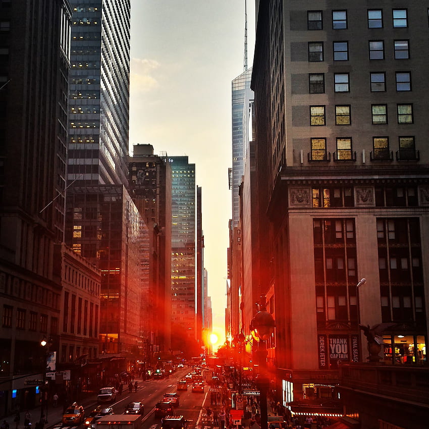 New York City während der Goldenen Stunde · Stock, New York City-Grafik HD-Handy-Hintergrundbild