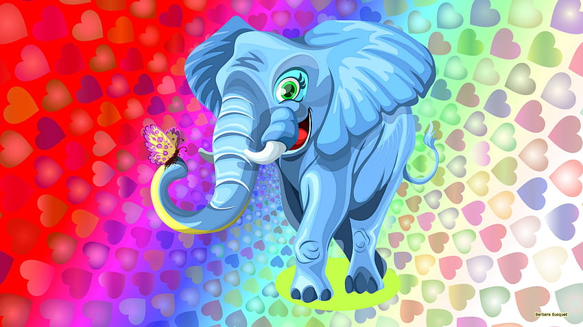 Colorful elephant - Barbara's, Abstract Elephant HD wallpaper