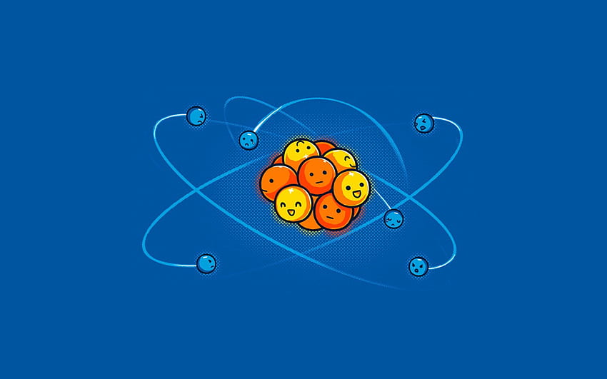 atoms, Humor, Protons, Neutrons, Electrons, Simple, Minimalism HD wallpaper