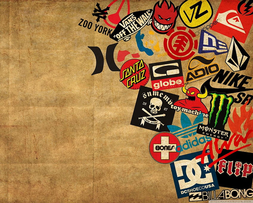 Skateboard Logos Ultra Background, Skate Brands HD wallpaper