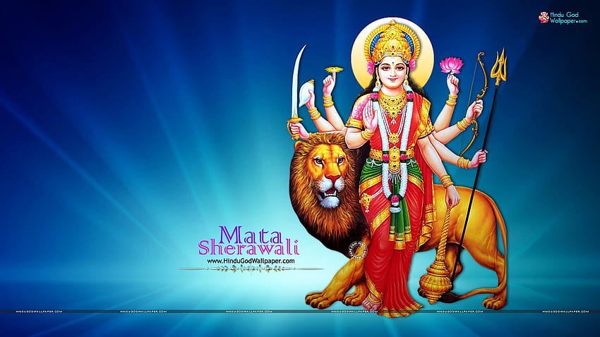Sherawali Mata Durga w pełnym rozmiarze. Durga, Maa Sherawali Tapeta HD