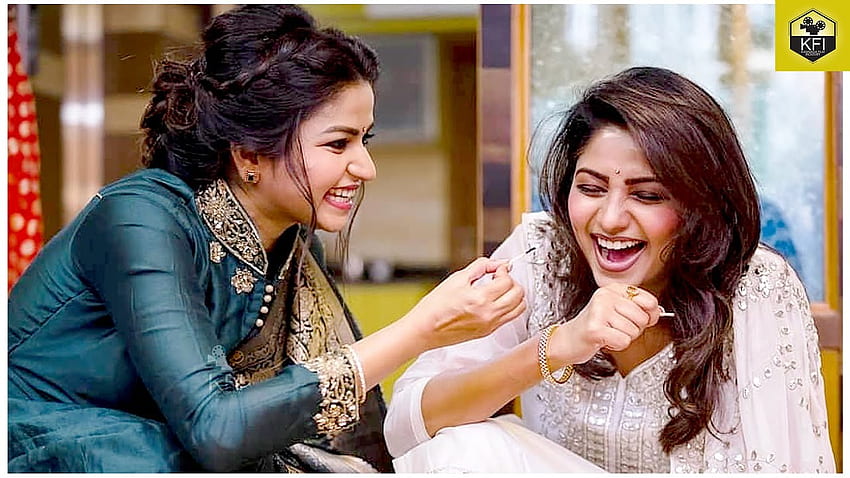Rachita Ram adorável com a irmã Nithya Ram. Atriz Serial Nandini. s da irmã Rachitha Ram papel de parede HD