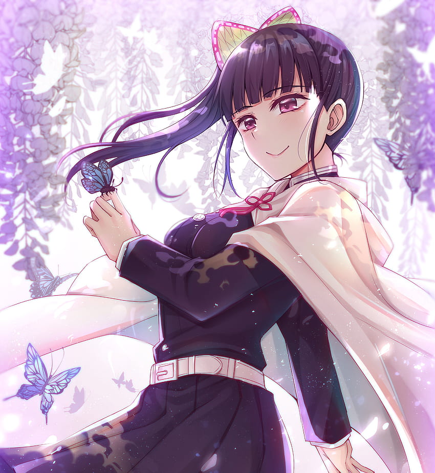 Tsuyuri Kanao, Kimetsu No Yaiba, Cape, Demon Slayer, Smiling, Butterfly ...