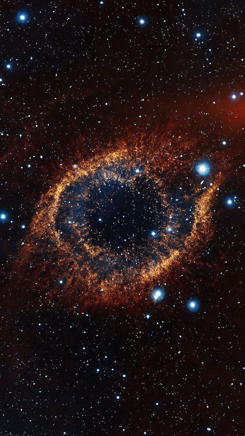 Schwarzer Hintergrund Weltraum Stern Gefüllte Himmelsgalaxie In Der Mitte In Orange Blau Braun. Coole Galaxie, Galaxie, zum Zeichnen, orangefarbener blauer Raum HD-Handy-Hintergrundbild