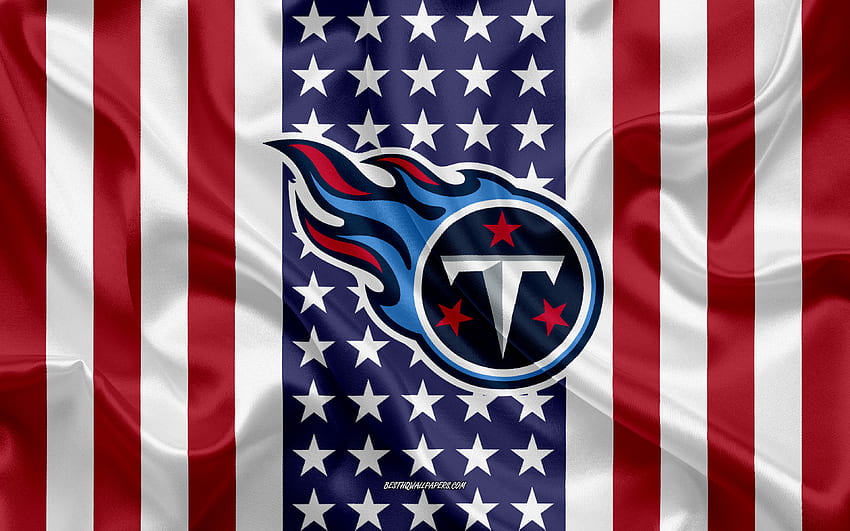 Tennessee Titans, , logo, emblem, silk texture, American flag, American football club, NFL, Nashville, Tennessee, USA, National Football League, american football, silk flag for with resolution . High Quality HD wallpaper