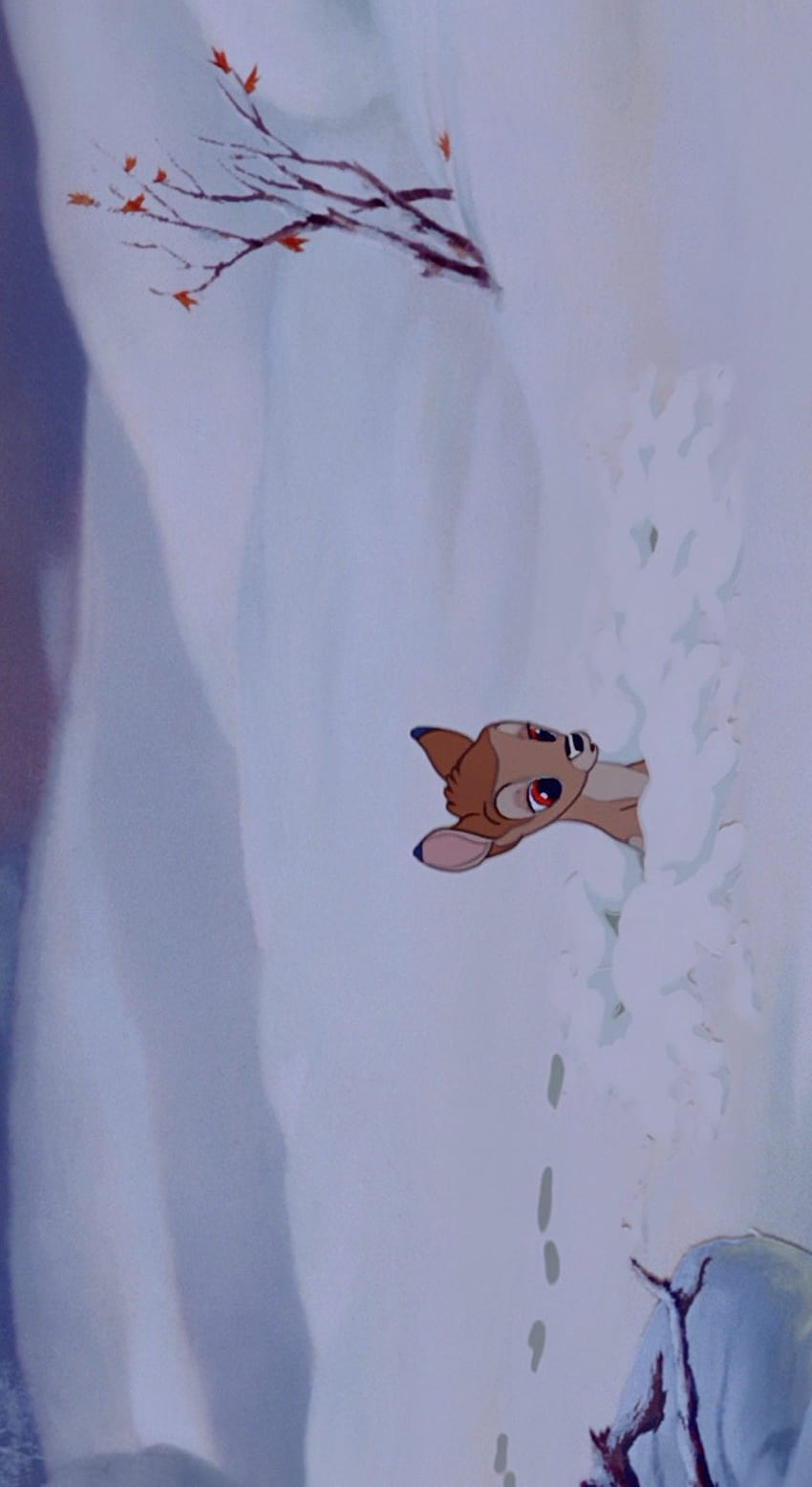 bambi, snow HD phone wallpaper