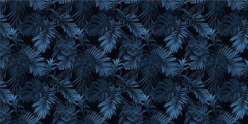Сини тропически листа HD тапет