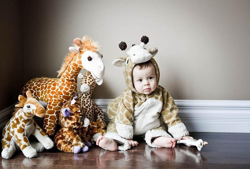 adorable giraffes, sweet, giraffes, toys, baby, cute, adorable HD wallpaper