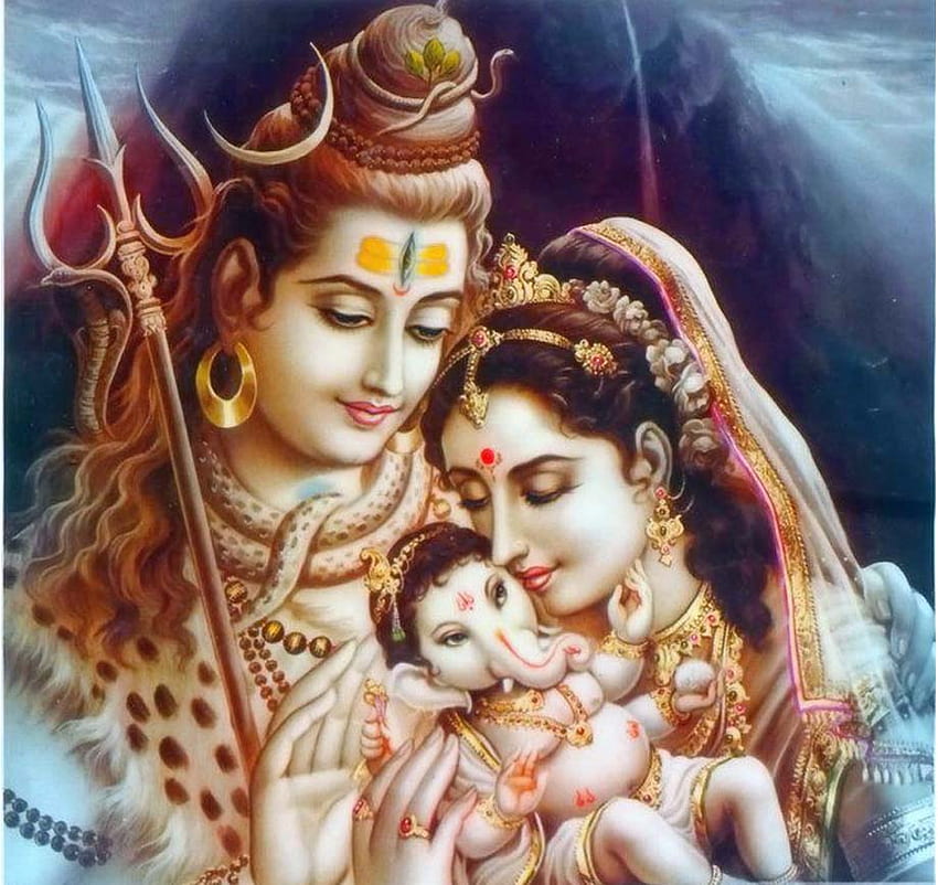 Shiva Parvati Ganesh Kartikeya, shiv parvati HD wallpaper | Pxfuel