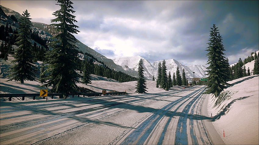 snowy highway. Mountain , Winter scenes, Winter mountain, Winter Mountain Road HD wallpaper