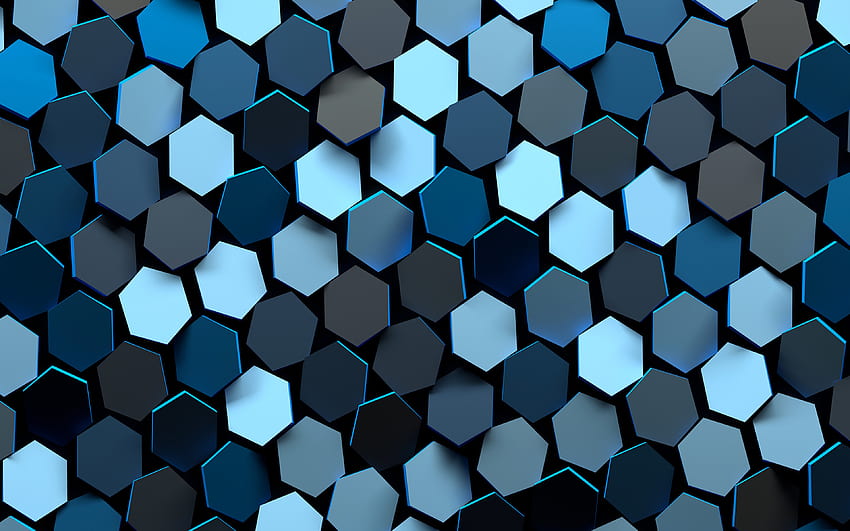 3D hexagons, , honeycombs, hexagons 3D texture, hexagons patterns, hexagons textures, 3D textures, honeycombs patterns HD wallpaper