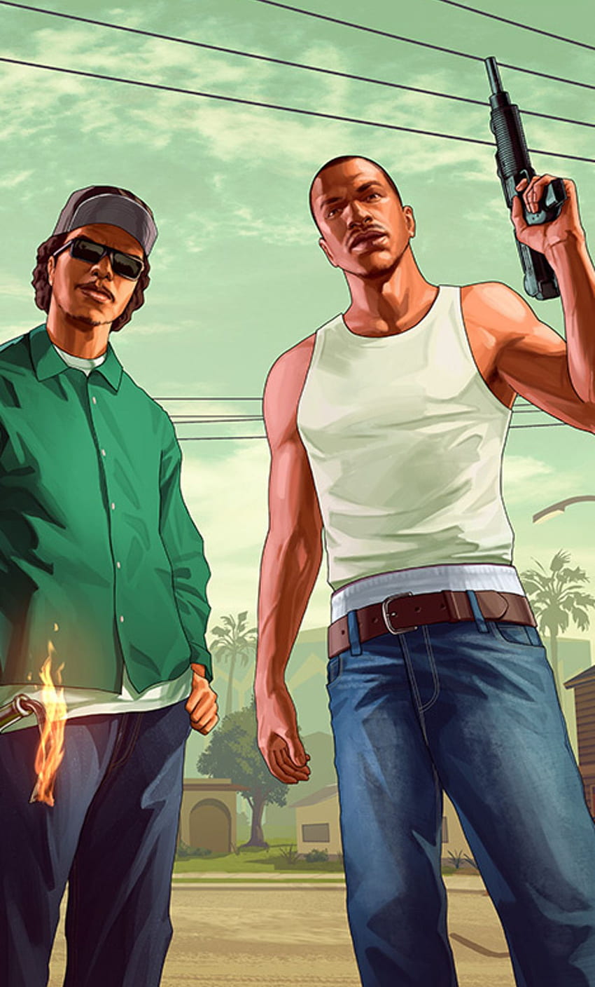 Grand Theft Auto San Andreas Fanart iPhone, GTA SA HD тапет за телефон