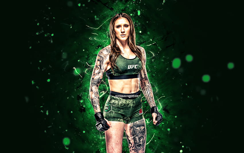 Megan Anderson, , green neon lights, Australian fighters, MMA, UFC, female fighters, Mixed martial arts, Megan Anderson , UFC fighters, MMA fighters HD wallpaper