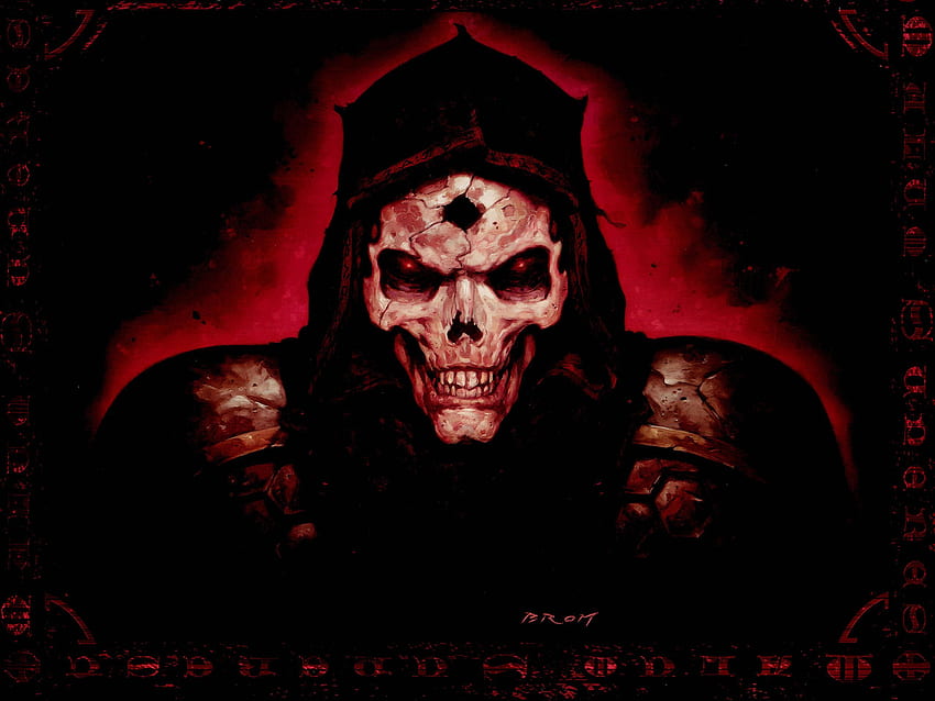 Diablo 2 Quake fantasy art dark horror skull evil scary spooky, Creepy Face HD wallpaper