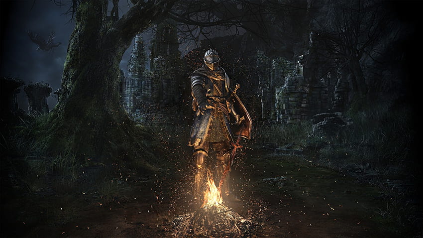Dark Souls armour Knight Bonfire Remastered, 1280x720 HD wallpaper