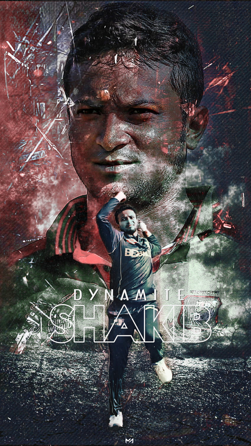 Chakib Al Hasan. La Dynamite par MAHMUDGFX. Affiche de cricket, Équipe Fond d'écran de téléphone HD