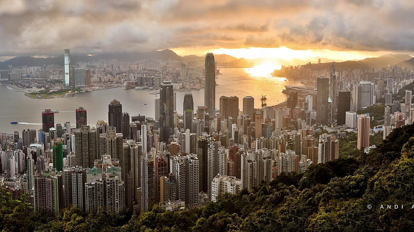 Cityscapes teluk cakrawala kota hong kong Wallpaper HD