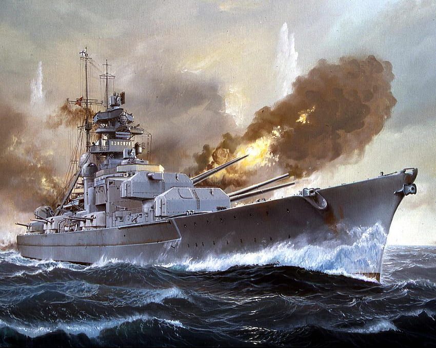 Battleship Bismarck HD wallpaper