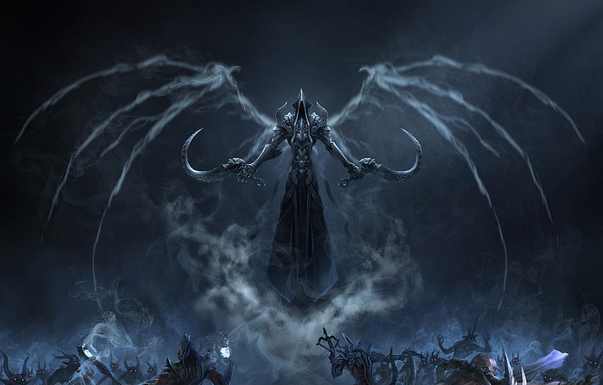 Blizzard, Art, Diablo 3, พื้นหลัง, Blizzard Entertainment, Minions, Fan Art, Reaper, วิดีโอเกม, Reaper of Souls, Diablo III: Reaper of Souls, ไม่มีใครหยุดความตายได้, Malthael Angel of Death, Angel วอลล์เปเปอร์ HD