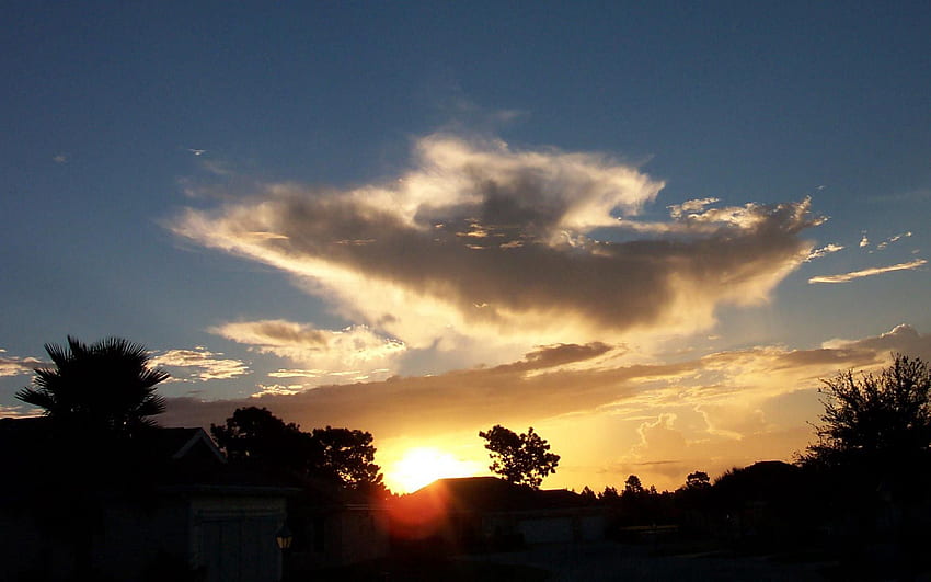 Nature, Sunset, Sky, Sun, Clouds, Evening HD wallpaper