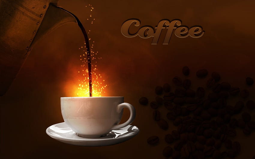 Rise 'N Shine, coffee beans, coffee, beans, cup HD wallpaper