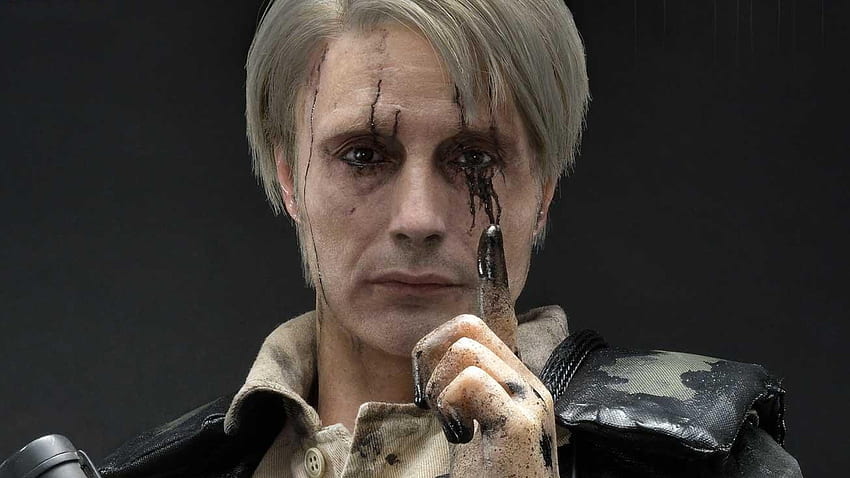 La statua di Death Stranding Mads Mikkelsen presenta viticci LED e uno sguardo irresistibile Sfondo HD