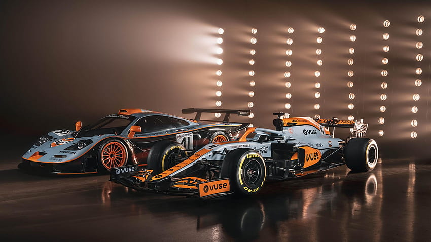 TopGear Singapur. McLaren będzie jeździł w tych wspaniałych barwach Gulf podczas GP Monako, McLaren Gulf Tapeta HD