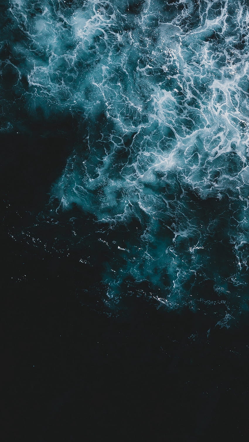 어두운 바다, 어두운 녹색 바다 물결 HD 전화 배경 화면