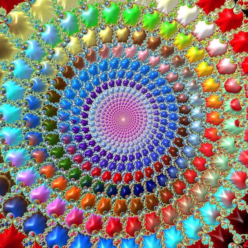 Muster, Kreise, mehrfarbig, kunterbunt, 3D, fraktal HD-Handy-Hintergrundbild