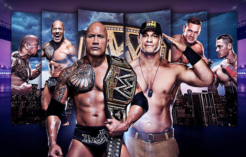 Rock, Dwayne Johnson, WWE, The Rock, Dwayne Johnson, John Cena, John Cena for , section спорт HD wallpaper