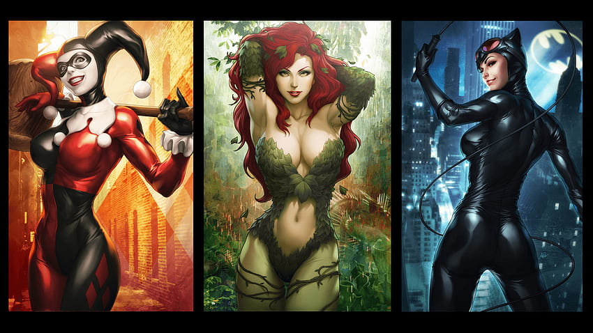 Catwoman Dc Comics Harley Quinn Poison Ivy - ความละเอียด: วอลล์เปเปอร์ HD