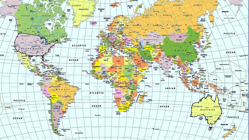 Weltkarte - Weltkarte 2016, minimalistische Weltkarte HD-Hintergrundbild